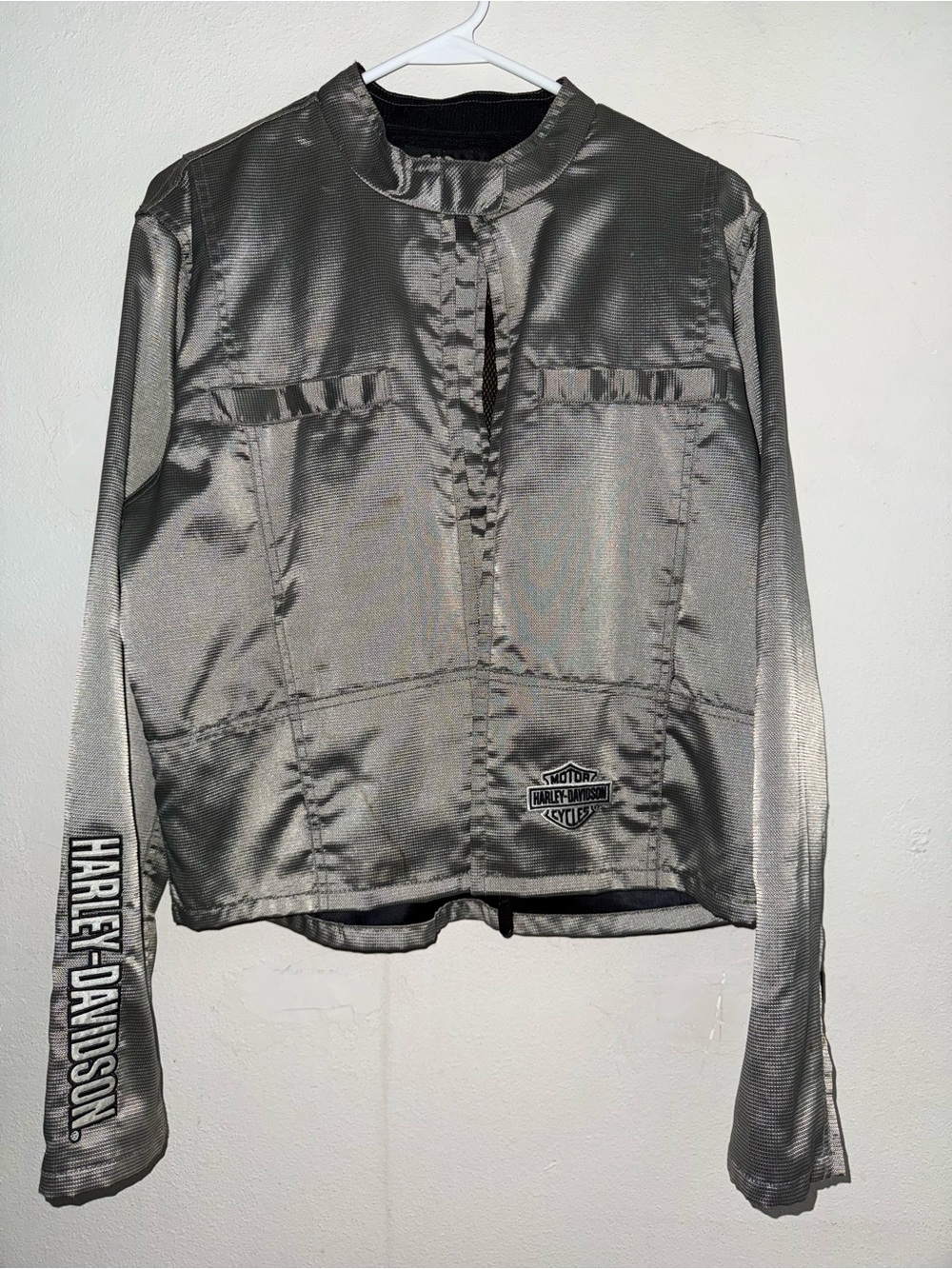 Harley-Davidson Metallic Gray Women's Motorcycle Jacket